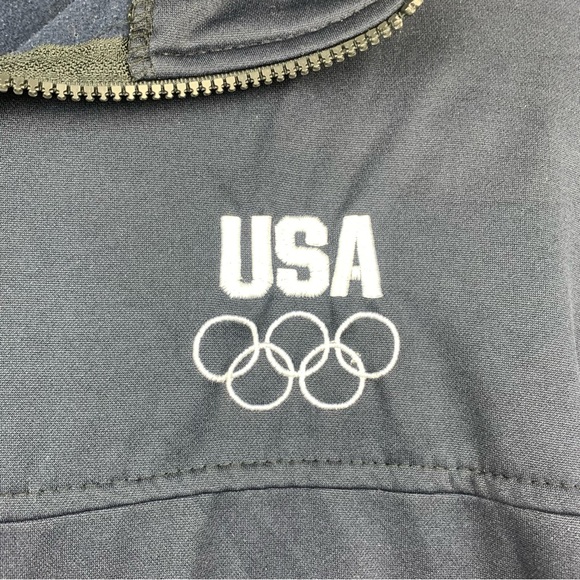 VTG USA Olympic Committee Men's Full Zip Navy Blue Jacket Size L Made in USA - Picture 3 of 6